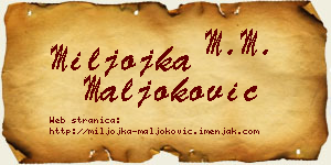 Miljojka Maljoković vizit kartica
